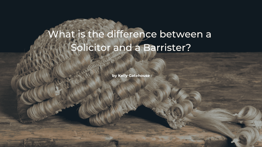 Old fashioned solicitor wig on a wooden table | Featured image for the What is the difference between a Solicitor and a Barrister blog.